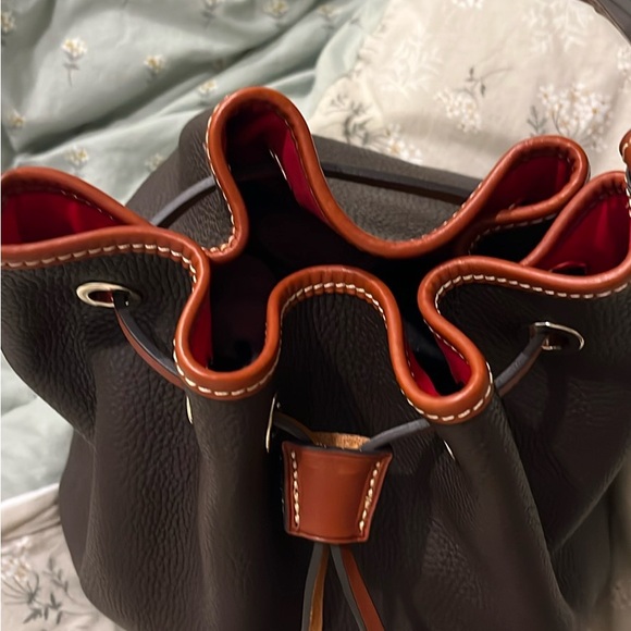 Dooney and Bourke Tasha Drawstring in Brown Tomorro. - Picture 3 of 11